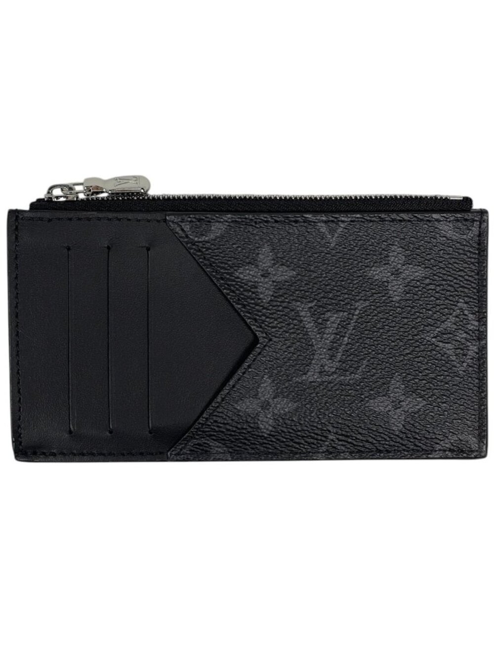 Louis Vuitton Coin Card Holder Purse Monogram Eclipse Black